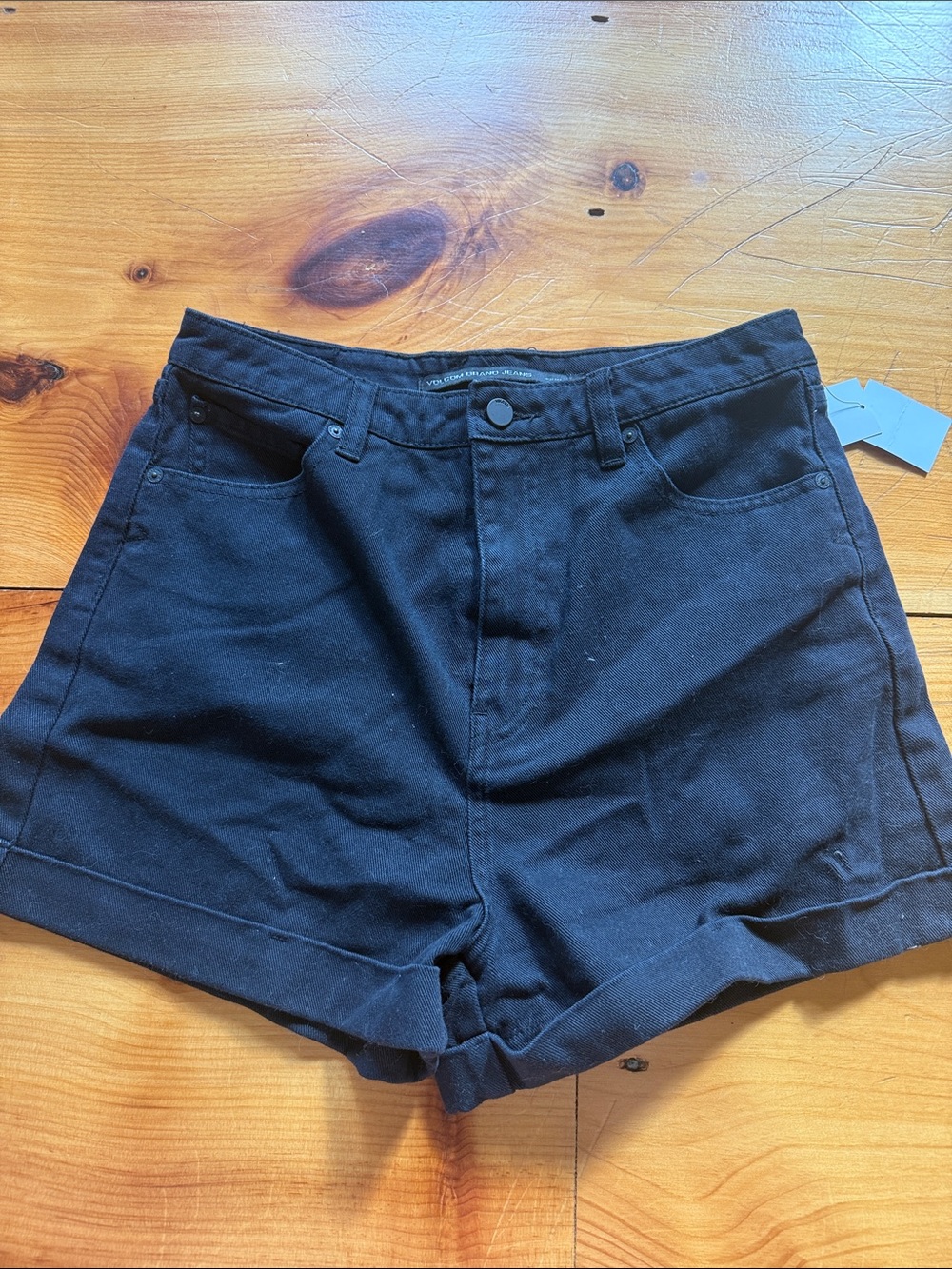 Volcom Black High-Waist Cuffed Shorts
